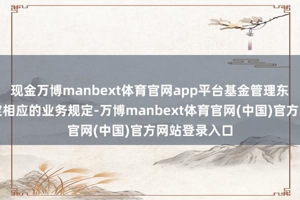 现金万博manbext体育官网app平台基金管理东说念主可制定相应的业务规定-万博manbext体育官网(中国)官方网站登录入口