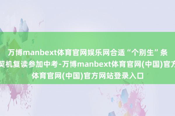 万博manbext体育官网娱乐网合适“个别生”条目的学生均有契机复读参加中考-万博manbext体育官网(中国)官方网站登录入口