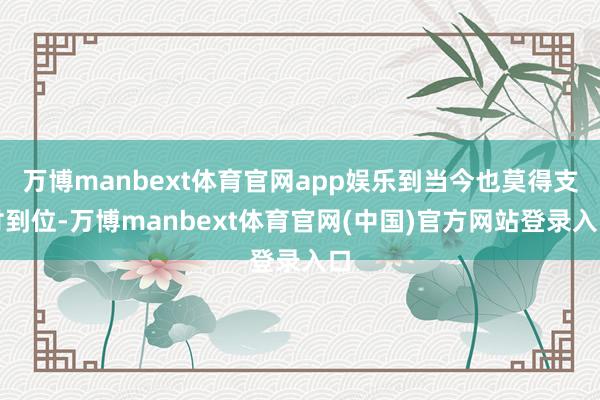 万博manbext体育官网app娱乐到当今也莫得支付到位-万博manbext体育官网(中国)官方网站登录入口